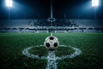 Stadio illuminato durante una notte di Champions League