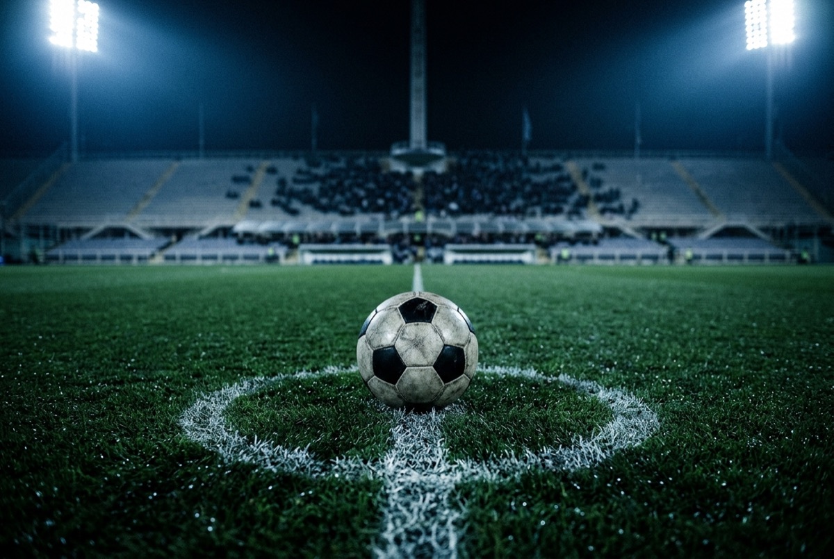 Stadio illuminato durante una notte di Champions League